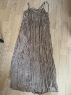 キャミワンピース M ブラウン　ベージュ