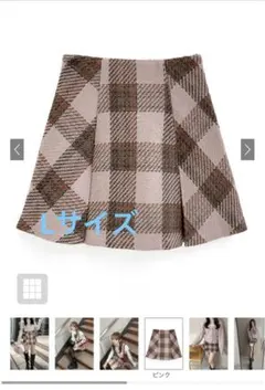 GRLインパン裏地付きツイードチェックミニスカート[tu1441]