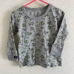 95cm グレー 花柄 長袖 カットソー
