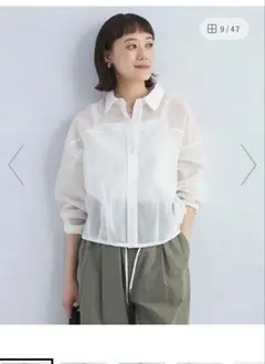 グリーンレーベルリラクシング ドロストシアー シャツ ホワイトのサムネイル