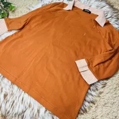 EASTBOY 重ね着調　トップス　大きいサイズ15号　3L 刺繍ロゴ　オレンジ