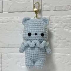 ハンドメイド あみぐるみ くま キーホルダー チャーム 編み物 かぎ編み 毛糸