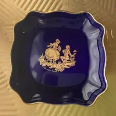 リモージュCASTEL コバルトブルー小皿 22Kゴールド フランスヴィンテージ