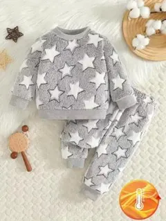 グレー 星柄 フリース パジャマ 100cm