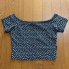 H&M 花柄 オフショルダー トップス Tシャツ S エイチアンドエムのサムネイル