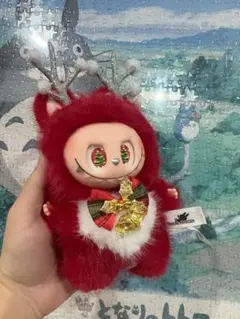 海外限定ジモモ 激レアかわいいクリスマス仕様ラブブ キーホルダーぬいぐるみ