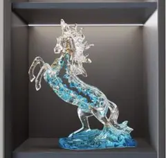 クリスタルガラス 馬の彫刻