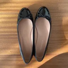 ファビオルスコーニ　フラットシューズ　エナメル　アーモンド　黒　 36 1/2