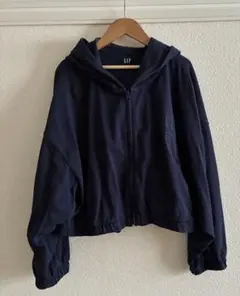 GAP フード付き クロップドパーカー ネイビー