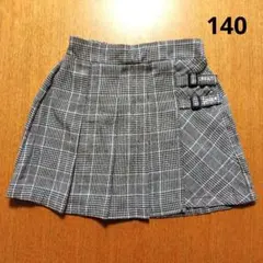 チェック柄 プリーツミニスカート 140cm