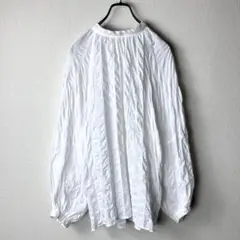IENA イエナ　Cotton Wave BackBowブラウス　白　ホワイト