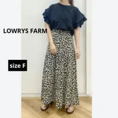 LOWRYS FARM　ハナクルミボタンAラインスカート　ブラック　Fのサムネイル