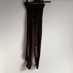 Jane Marple ロゴ入タイツダークブラウン
