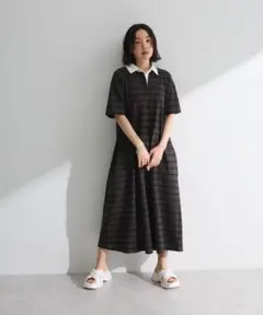 ボーダーポロワンピース
