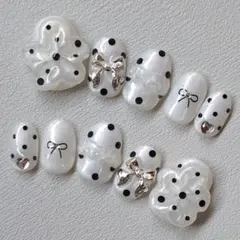 ネイルチップ 現品 バレエコア ガーリー ワンホン 韓国 スナ系 オーダー