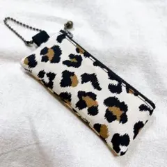 ハンドメイド リップポーチ レオパード