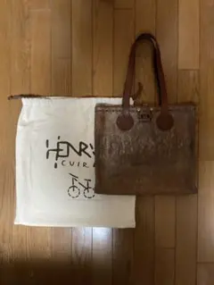 HENRY CUIR アンリークイール レザーショルダーバッグ 美品 ブラウンのサムネイル