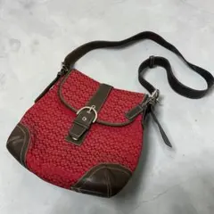 希少　coach soho shoulder bag red leather