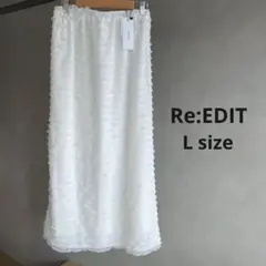 新品★Re:EDIT カットフリルナロースカート Ｌsize　ホワイト