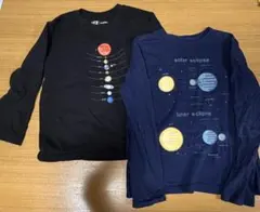 長袖Tシャツ 2枚セット 太陽系・日食・月食