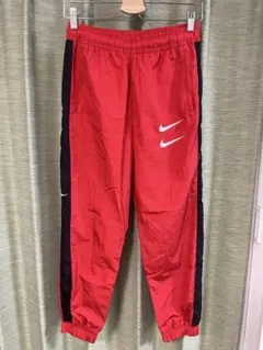 NIKE ナイキ SWOOSH ナイロンパンツ S 赤ブラック ジョガーパンツ