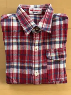 ミキハウス チェック柄 長袖シャツ 120