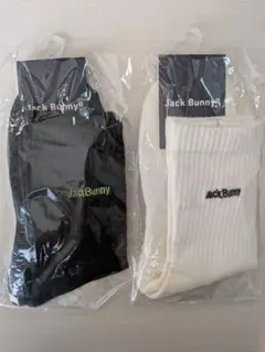 Jack Bunny!! 　ショートソックス 2足セット 黒 白　ゴルフ