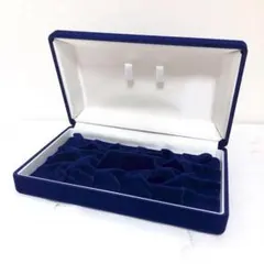 Lネイビー 匿名配送 パールアクセサリーケース ネックレス＋ピアスイヤリング収納