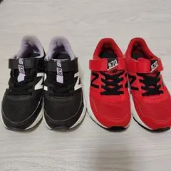 newbalance570 17.5㎝　レッド　ブラック×パープル