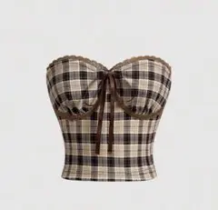 チェック柄 ビスチェ