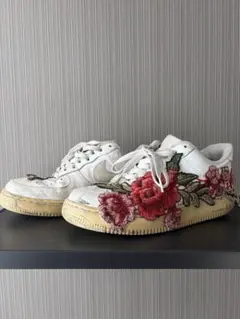 【値下げ可能】エアフォース1 花柄刺繍 ホワイト