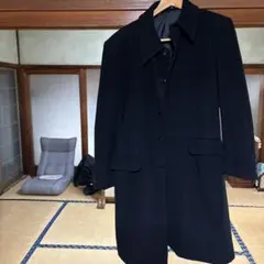 Zegna ゼニア カシミヤ100％ チェスターロングコート濃紺 - メルカリ