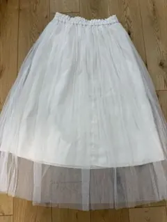 美品　ジーユー　GU ホワイト チュールスカート Sサイズ　春