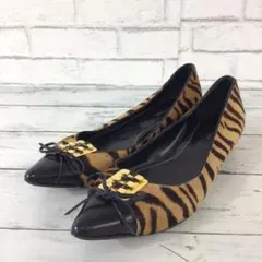 ★2.19 h78 セルジオロッシ パンプス 24.5 ドラ柄 アニマル柄