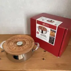 【新品】ラゴスティーナ　ステンレス製 リゾット鍋 　木製鍋敷付きのサムネイル