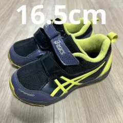 asics アシックス黒/黄スニーカー16.5cm