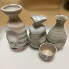 萩焼酒器 徳利３本 お猪口１客