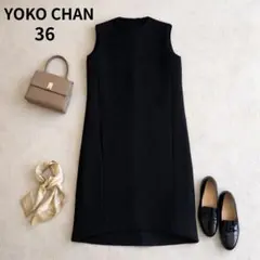 YOKO CHAN ノースリーブワンピース 40 ブラック - メルカリ