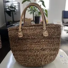 天然素材 丸型 かごバッグ