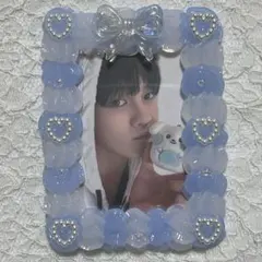 硬質ケース ホイップデコ トレカケース ハンドメイド ブルー 青 クリア