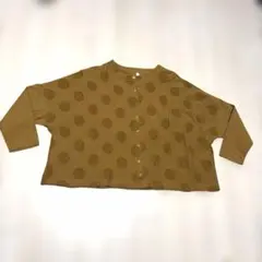 今日だけ価格。クラウドナインのマロンブラウンにサークル柄の綿100%カーディガン