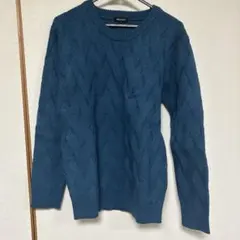 美品　SOMEDIFF ケーブル編み ニットセーター M 青