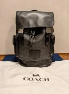 美品　COACH ブラック バックパック 保存袋付き　E1921 40344