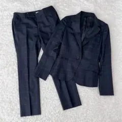 極美品 スーツカンパニー セットアップ パンツ ネイビー チェック