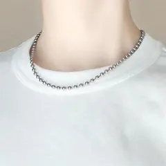 ボール チェーン ネックレス６mm シルバー サージカルステンレス 新品