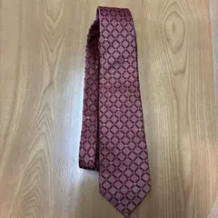 BURBERRY シルクネクタイ 赤 幾何学模様
