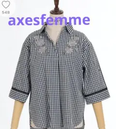 GW特別限定価格★花刺繍スキッパーシャツ