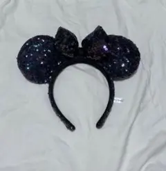東京ディズニーリゾート ミニーマウス スパンコールカチューシャ パープルブラック