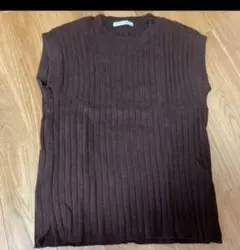 ローリーズファーム　サマーニット　ベスト　ブラウン