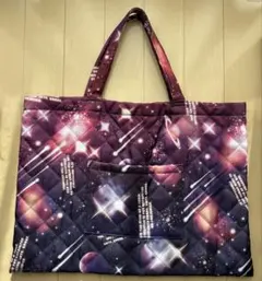 レッスンバッグ　キルティングバッグ　宇宙柄　42×31cm